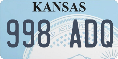 KS license plate 998ADQ