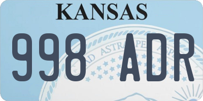 KS license plate 998ADR