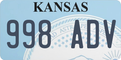 KS license plate 998ADV