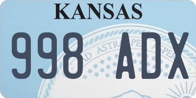 KS license plate 998ADX