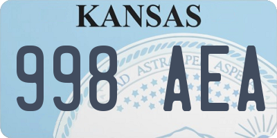 KS license plate 998AEA