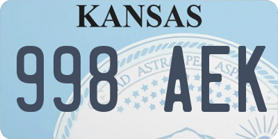KS license plate 998AEK