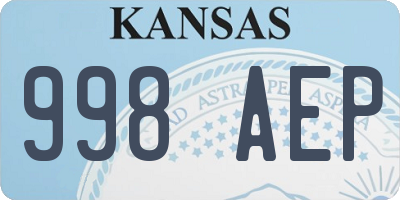 KS license plate 998AEP