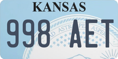 KS license plate 998AET