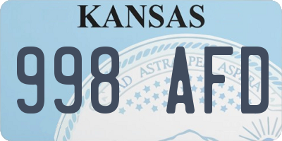 KS license plate 998AFD