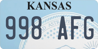 KS license plate 998AFG