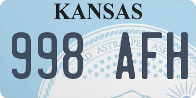 KS license plate 998AFH