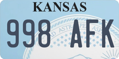 KS license plate 998AFK