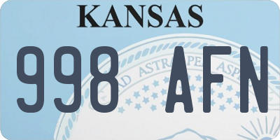 KS license plate 998AFN