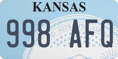 KS license plate 998AFQ