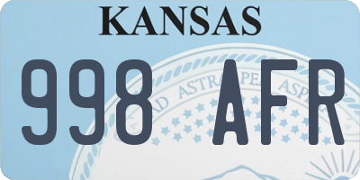 KS license plate 998AFR