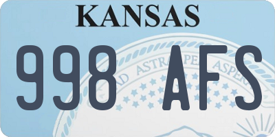 KS license plate 998AFS