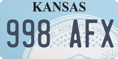 KS license plate 998AFX