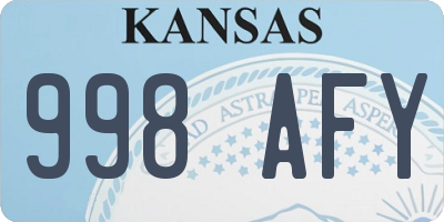 KS license plate 998AFY