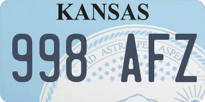 KS license plate 998AFZ