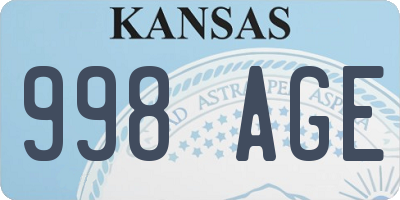 KS license plate 998AGE