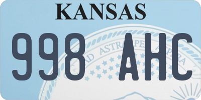 KS license plate 998AHC