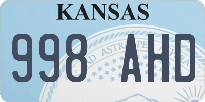 KS license plate 998AHD