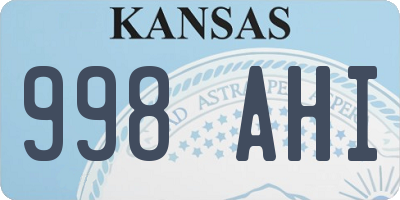 KS license plate 998AHI