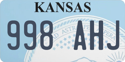 KS license plate 998AHJ