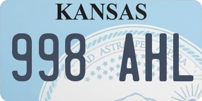 KS license plate 998AHL