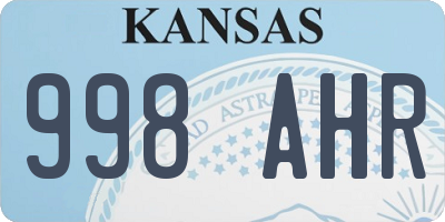 KS license plate 998AHR