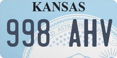KS license plate 998AHV