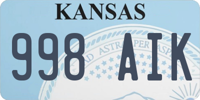 KS license plate 998AIK