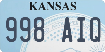 KS license plate 998AIQ