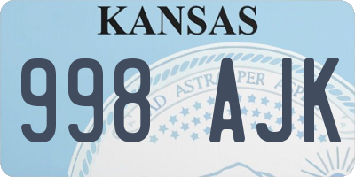 KS license plate 998AJK