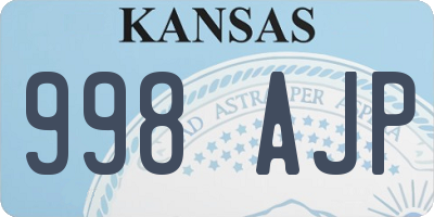 KS license plate 998AJP
