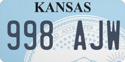 KS license plate 998AJW