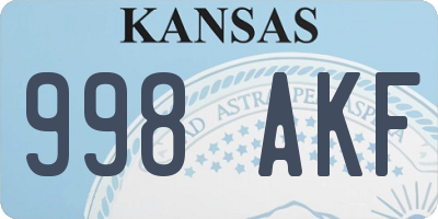KS license plate 998AKF