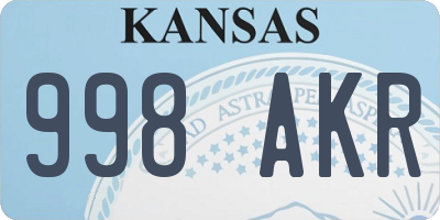KS license plate 998AKR