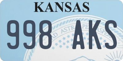 KS license plate 998AKS