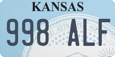 KS license plate 998ALF