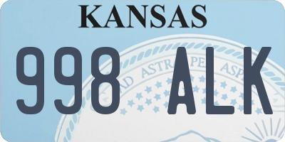 KS license plate 998ALK