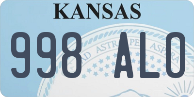 KS license plate 998ALO