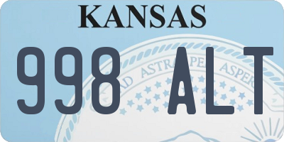 KS license plate 998ALT