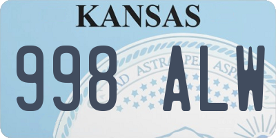 KS license plate 998ALW