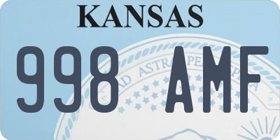 KS license plate 998AMF