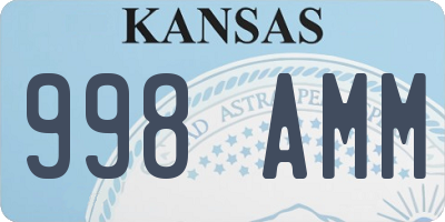 KS license plate 998AMM