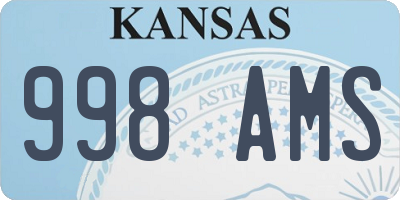 KS license plate 998AMS