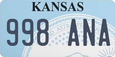 KS license plate 998ANA
