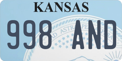 KS license plate 998AND