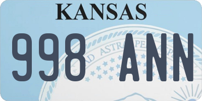 KS license plate 998ANN