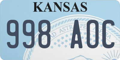KS license plate 998AOC