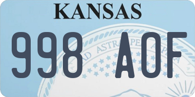 KS license plate 998AOF