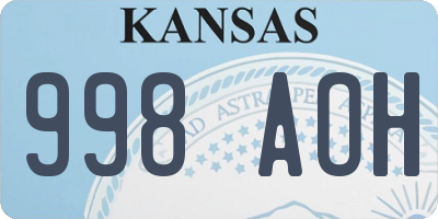 KS license plate 998AOH