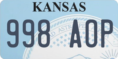 KS license plate 998AOP
